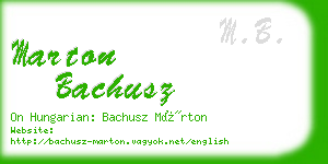 marton bachusz business card